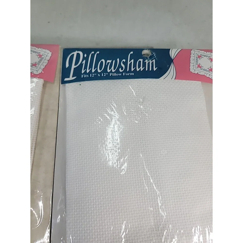 1 Pillowcase And 2 Pillow  Sham Embroidery Cross Stitch New